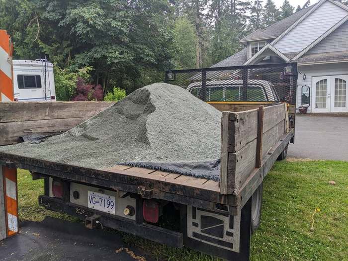 waste  loaded dump truck material