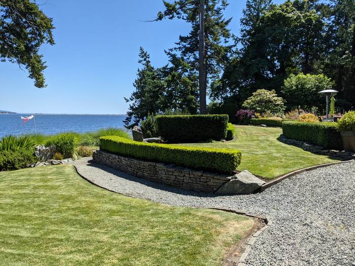 Waterfront estate property with cared-for grounds